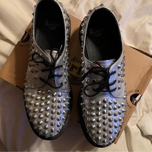 Cool Dr Martens! Silver with silver spikes.